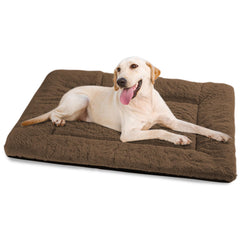 ZENGAOOU crate pad top view highlights plush faux fur for cozy large-dog naps