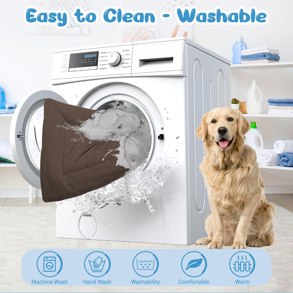 ZENGAOOU dog bed curry anti-slip bottom prevents movement on slick floors.