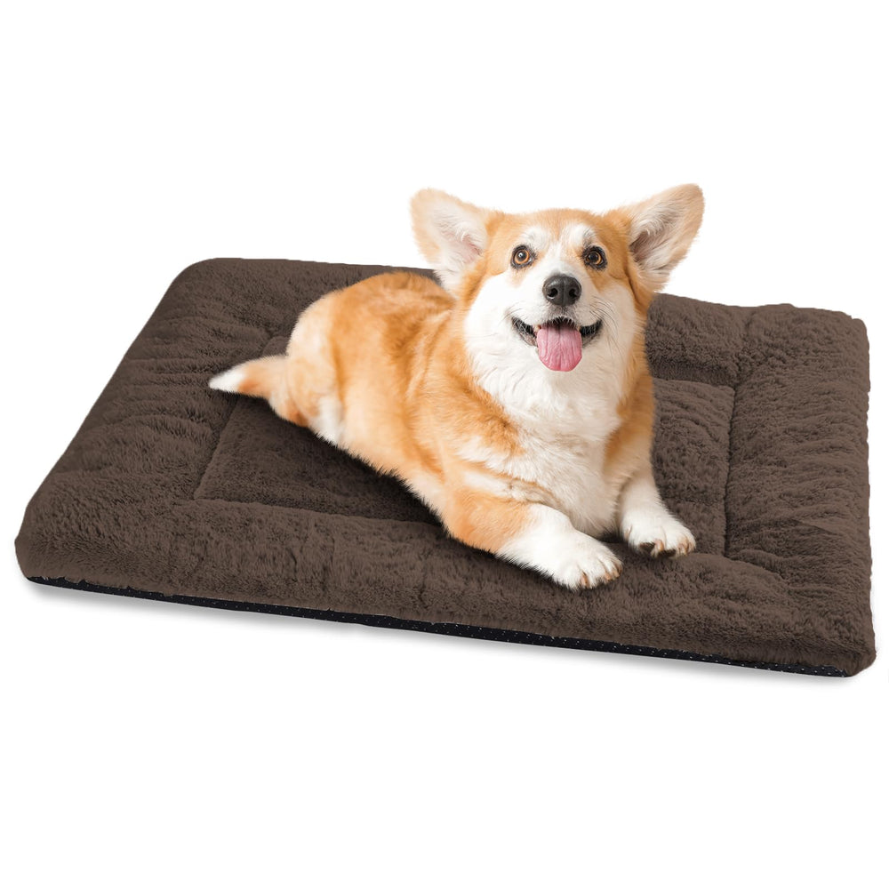 ZENGAOOU dog bed curry color offers cozy crate comfort for daily naps.