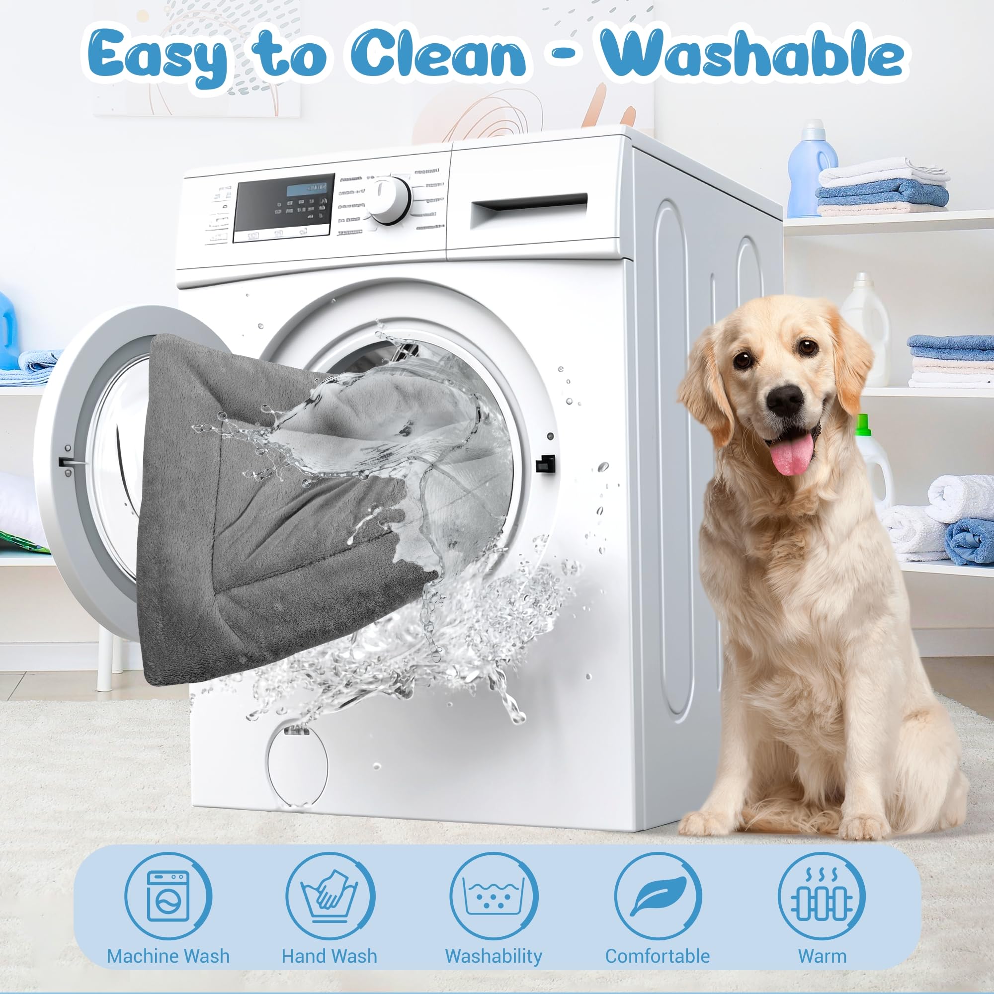 ZENGAOOU dog bed washable cover allows easy cleanup after adventures.