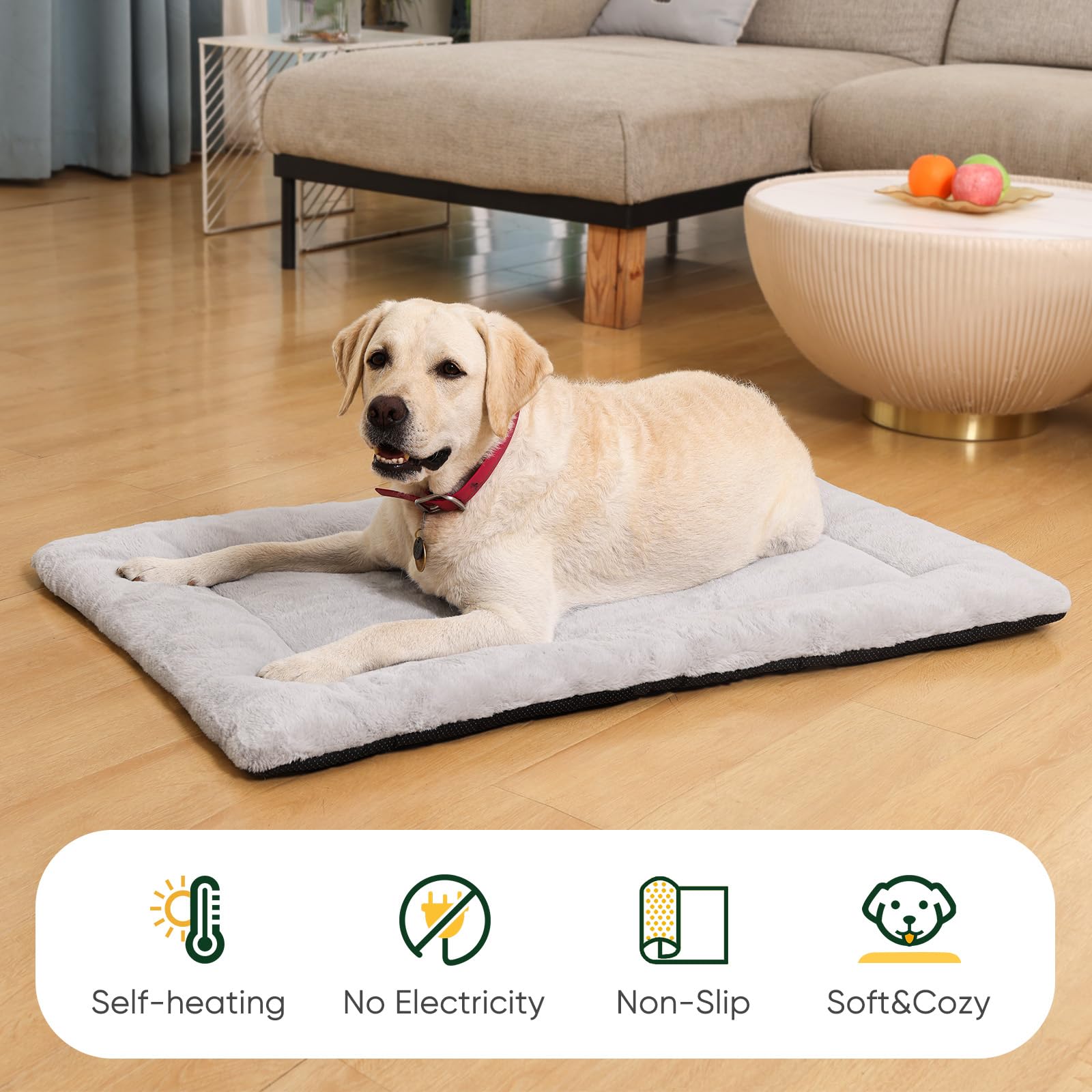 ZENGAOOU self warming dog bed in crate demonstrates versatile kennel comfort.