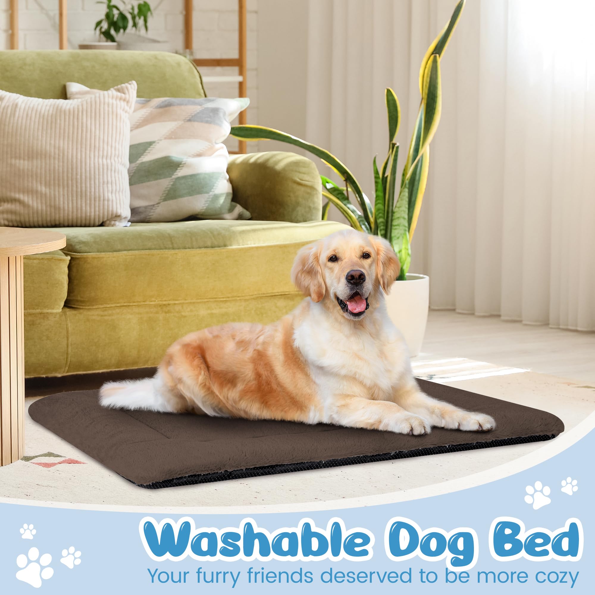 ZENGAOOU crate pad anti-slip bottom keeps it in place during activity.