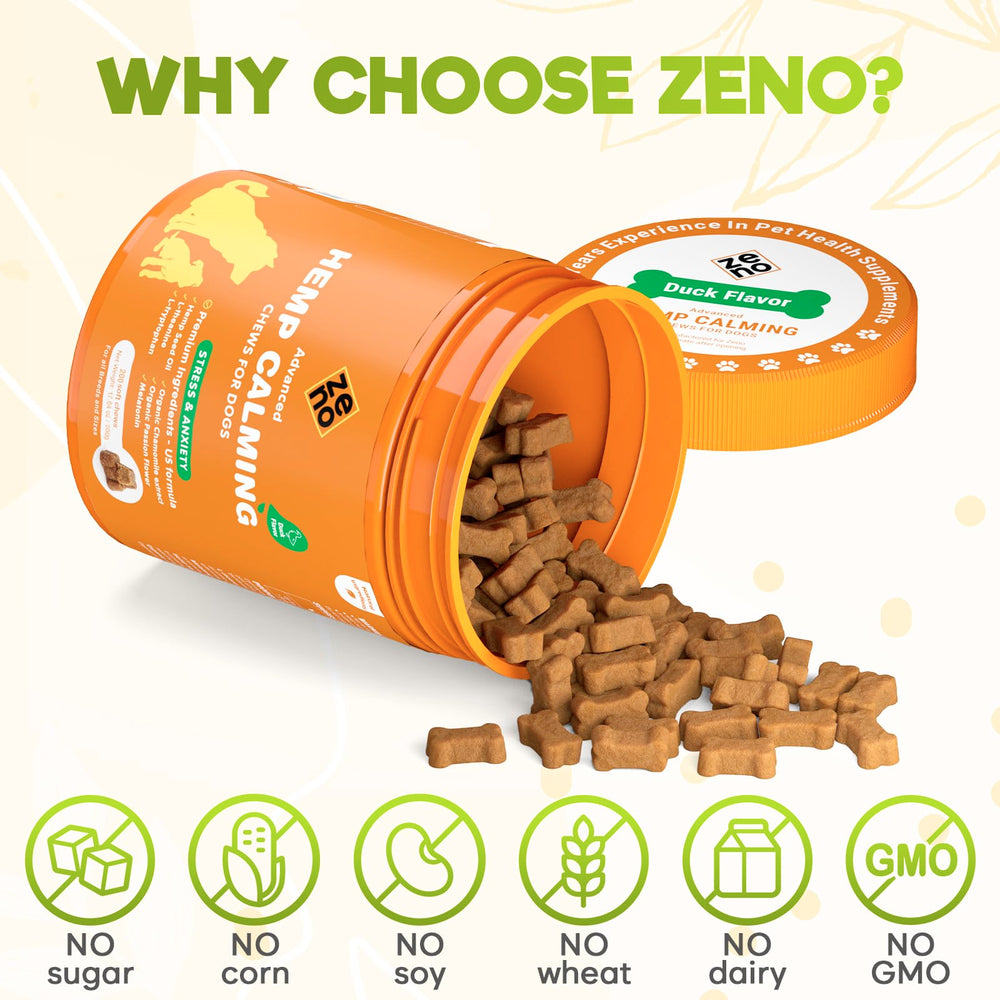 ZENO fast-acting dog calming chews onset in 30-45 minutes
