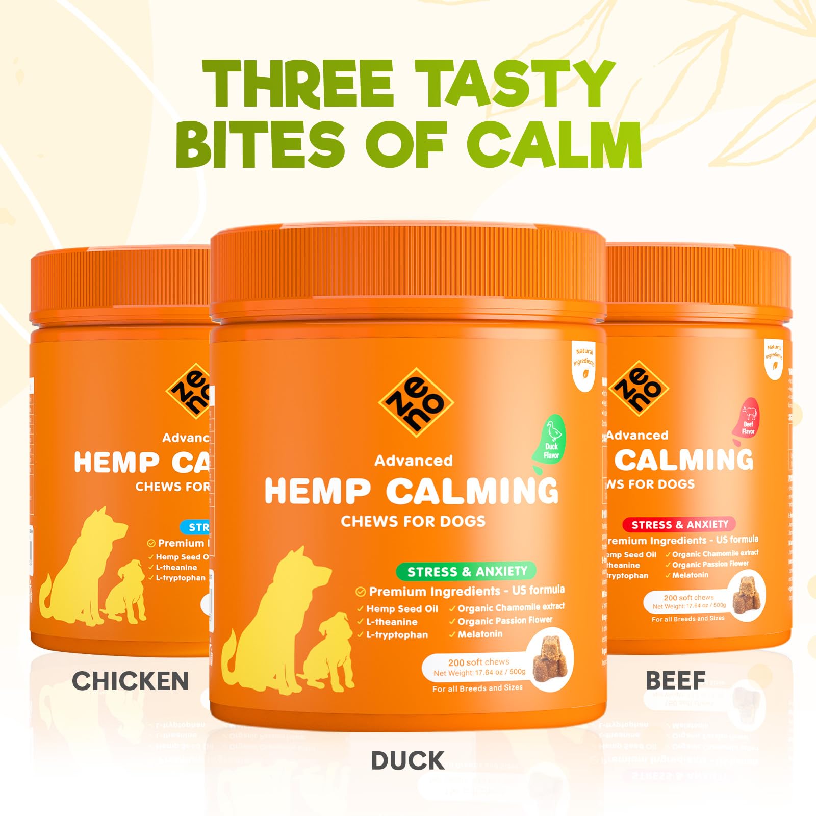 ZENO vet-approved calming chews provide peace of mind