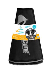 ZenPet Recovery Cone with adjustable straps secures a comfortable fit for cats or dogs.