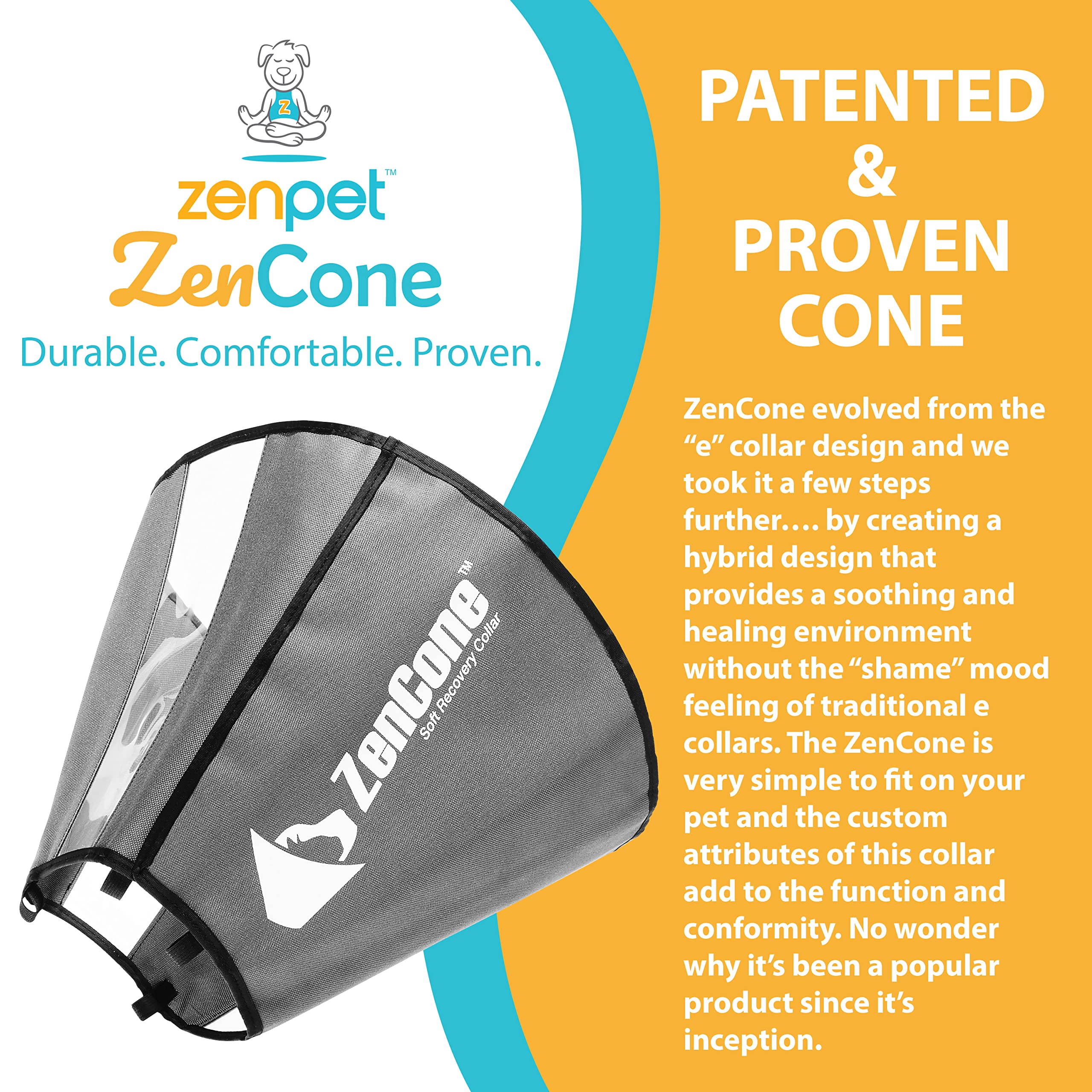 ZenPet recovery cone lightweight-design supports restful healing.