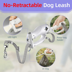 ZenQeek built-in LED light on leash boosts night-time visibility for safer walks.