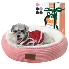 Zerbuger 23in pink round bed front view with plush surface for cozy naps.