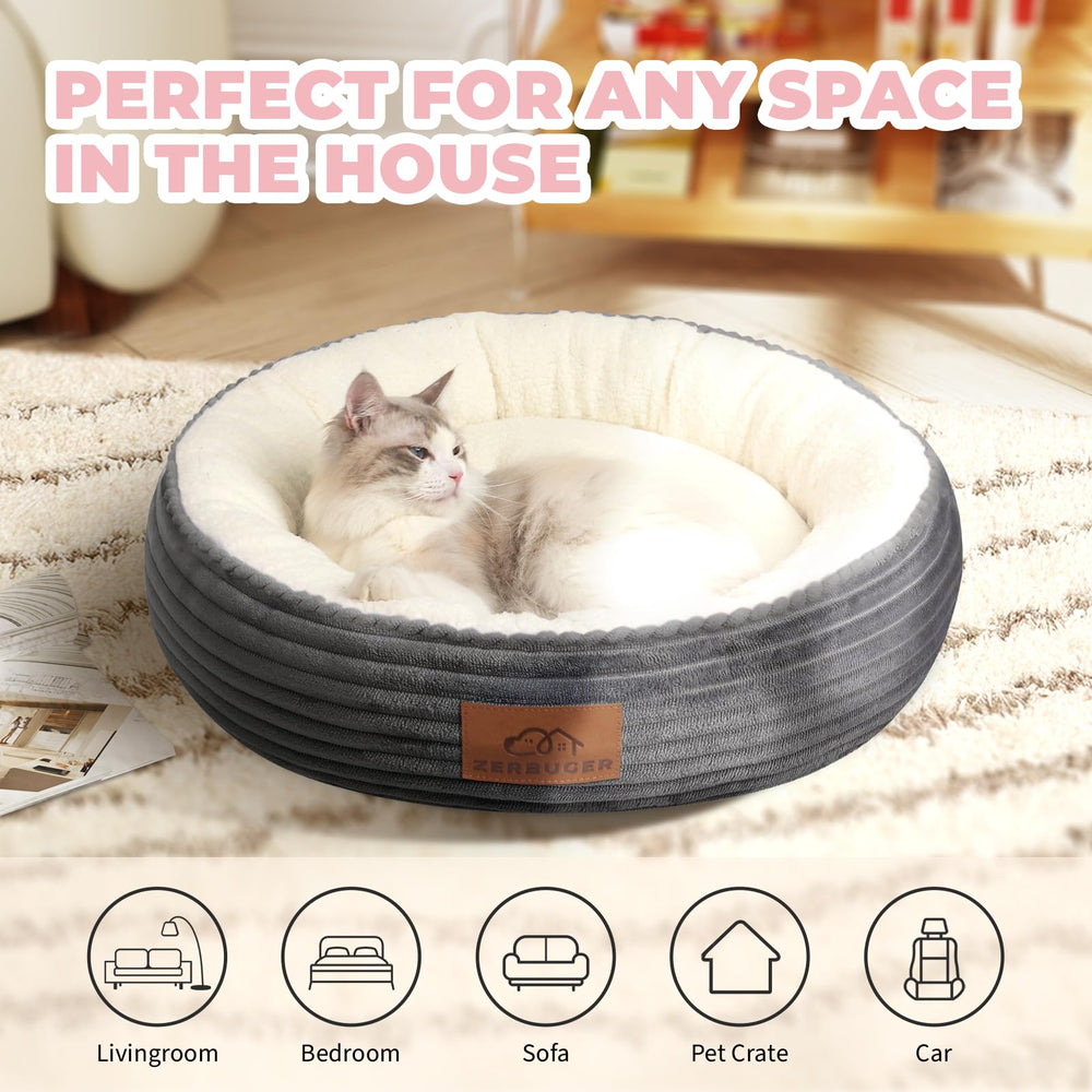 Zerbuger 23in round bed bottom with anti-slip dots keeps pets secure on any surface