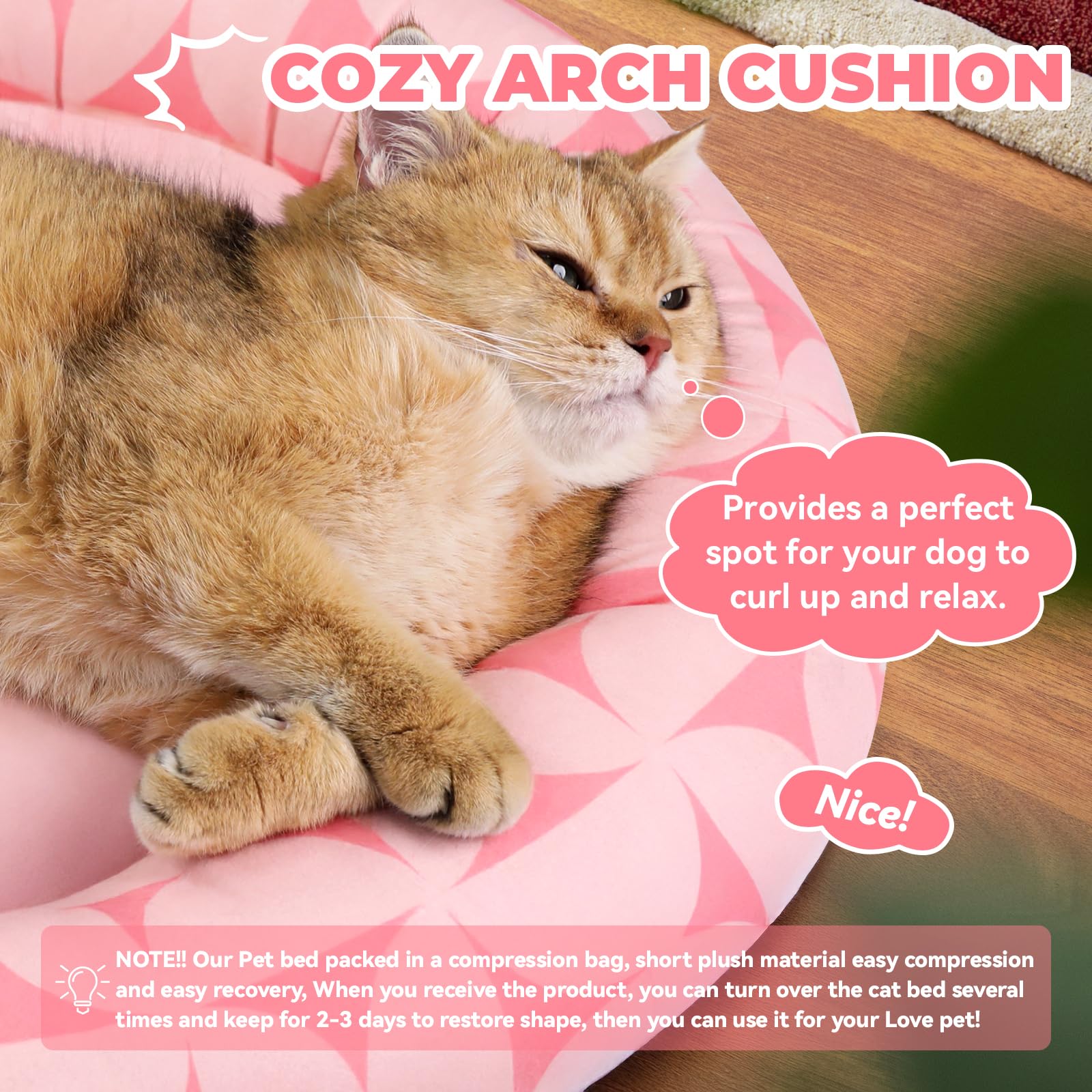 Zerbuger cat and dog bed 20in portable design makes travel easier.