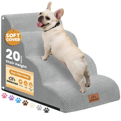 Zerbuger dog ramp 3step-sofa-stairs promotes joint comfort with a gentle incline for aging pets.