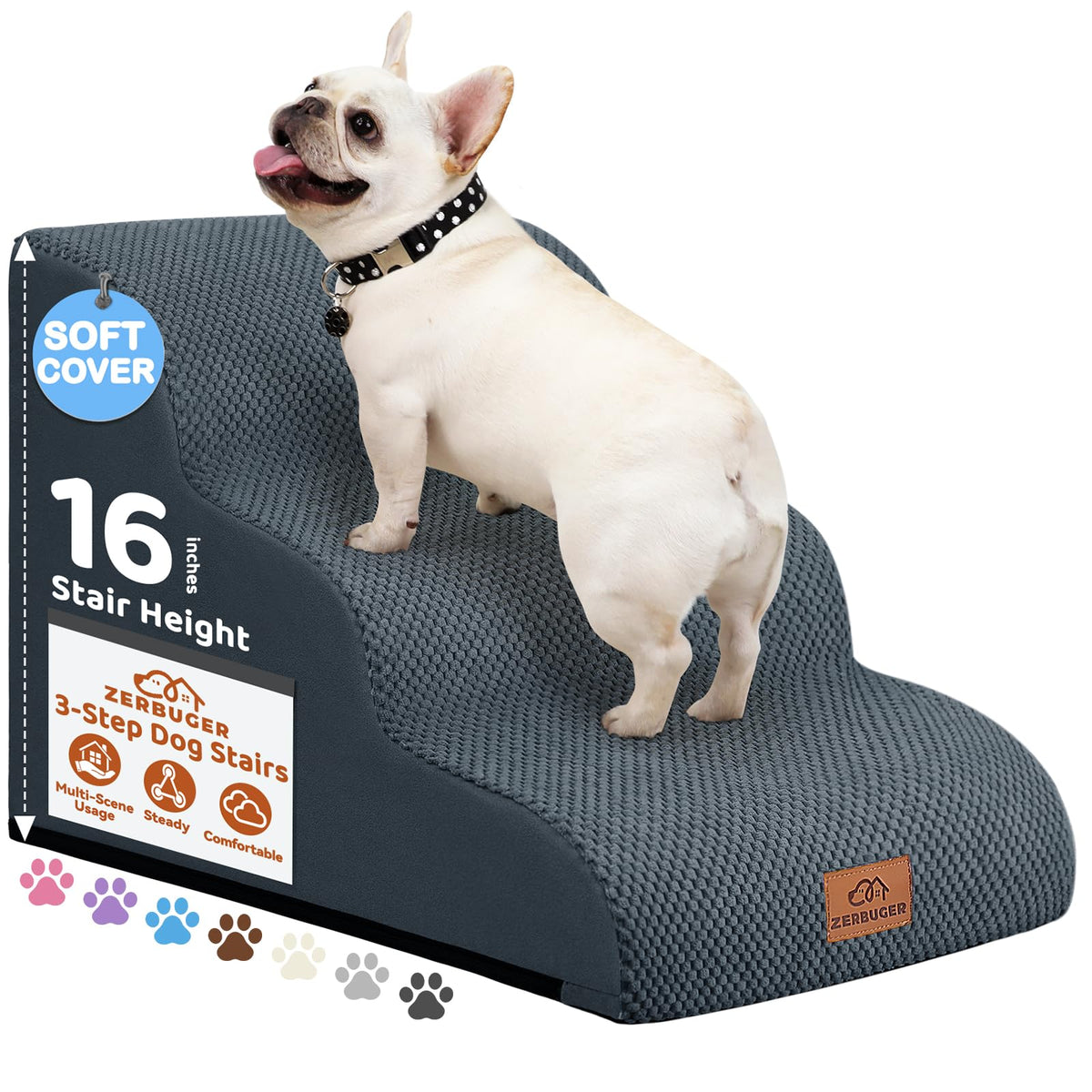Zerbuger dog ramp four steps on a high bed for easier access