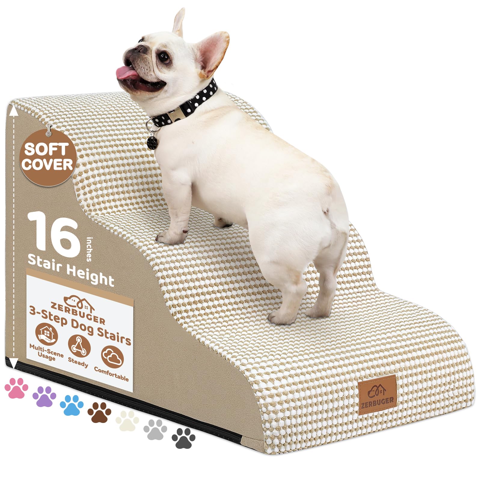 Zerbuger dog ramp curved-design comfort aids gentle climbs for aging pets.