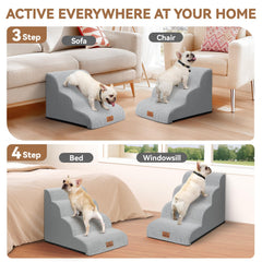 Zerbuger stairs for sofa 3-step wide platform reduces joint stress during daily use.
