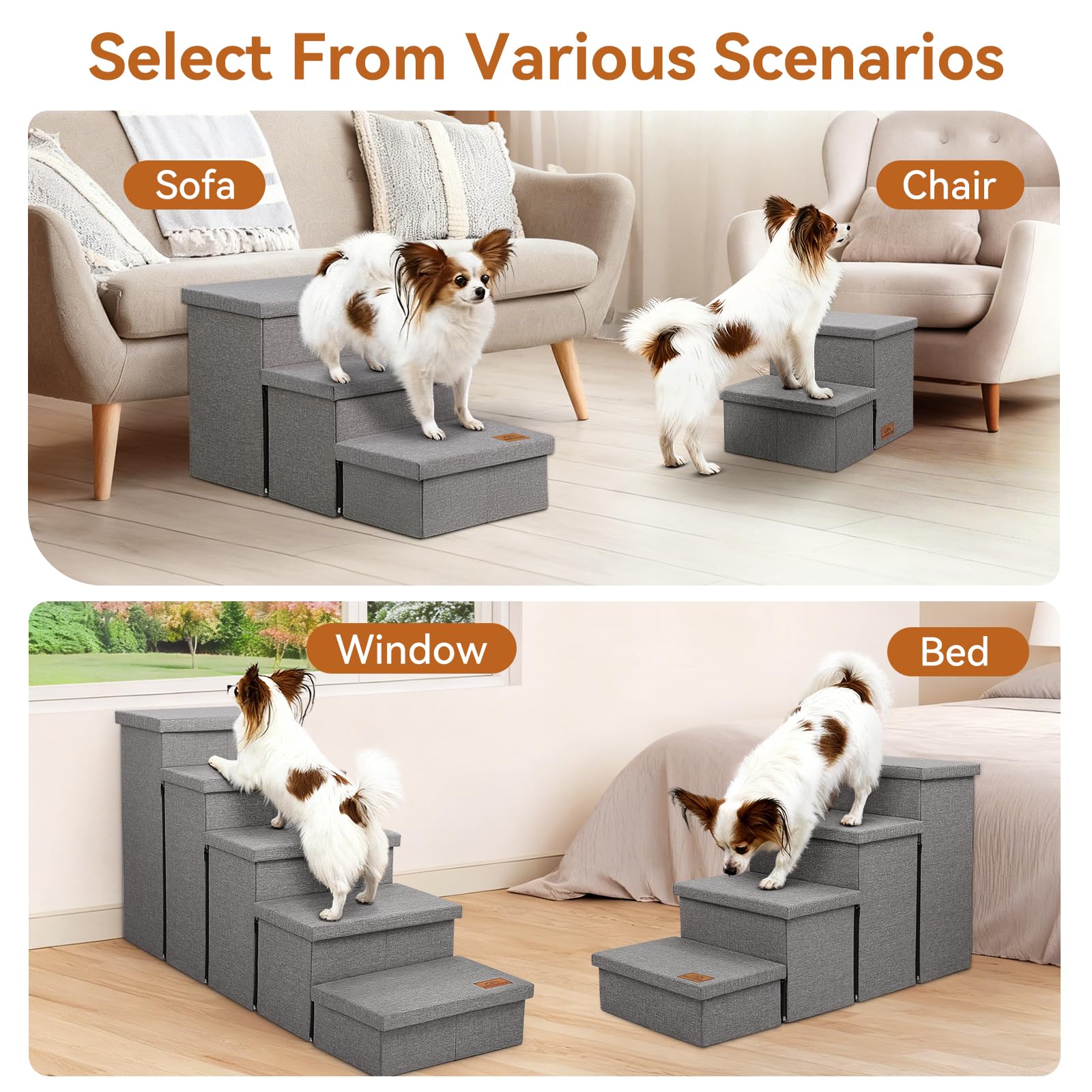 Zerbuger Dog Stairs 4-Step Wide designed for easier pet climbs