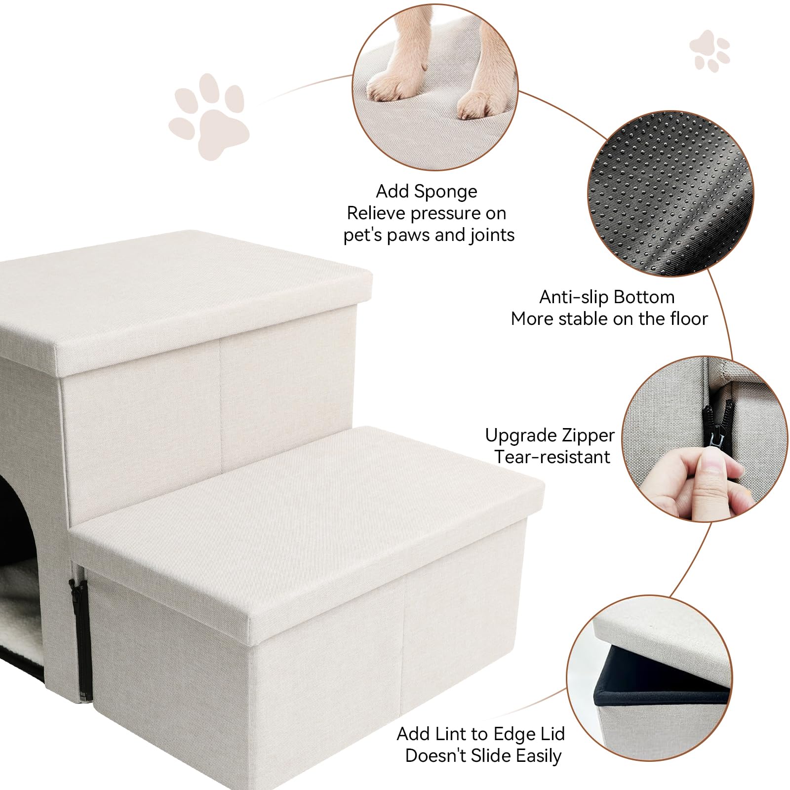 Zerbuger Dog Stairs folded for compact storage when not in use.