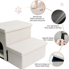 Zerbuger Dog Stairs folded for compact storage when not in use.