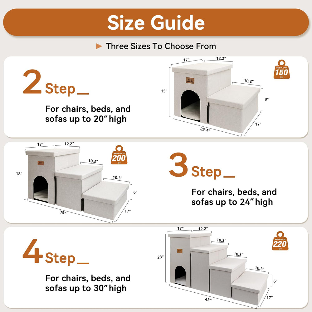 Zerbuger Dog Stairs non-slip bottom prevents wobble during climbs.
