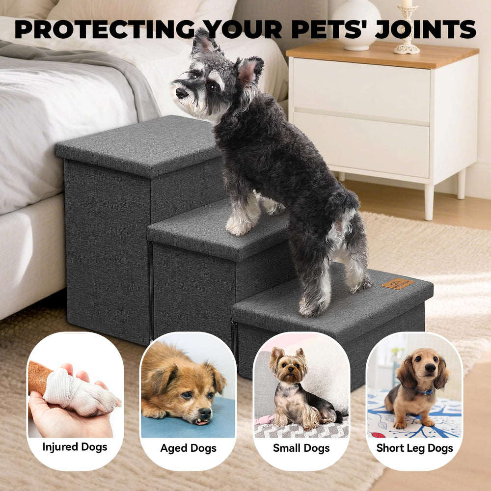 Zerbuger Dog Stairs Storage interior 106QT reveals ample space for toys and supplies.