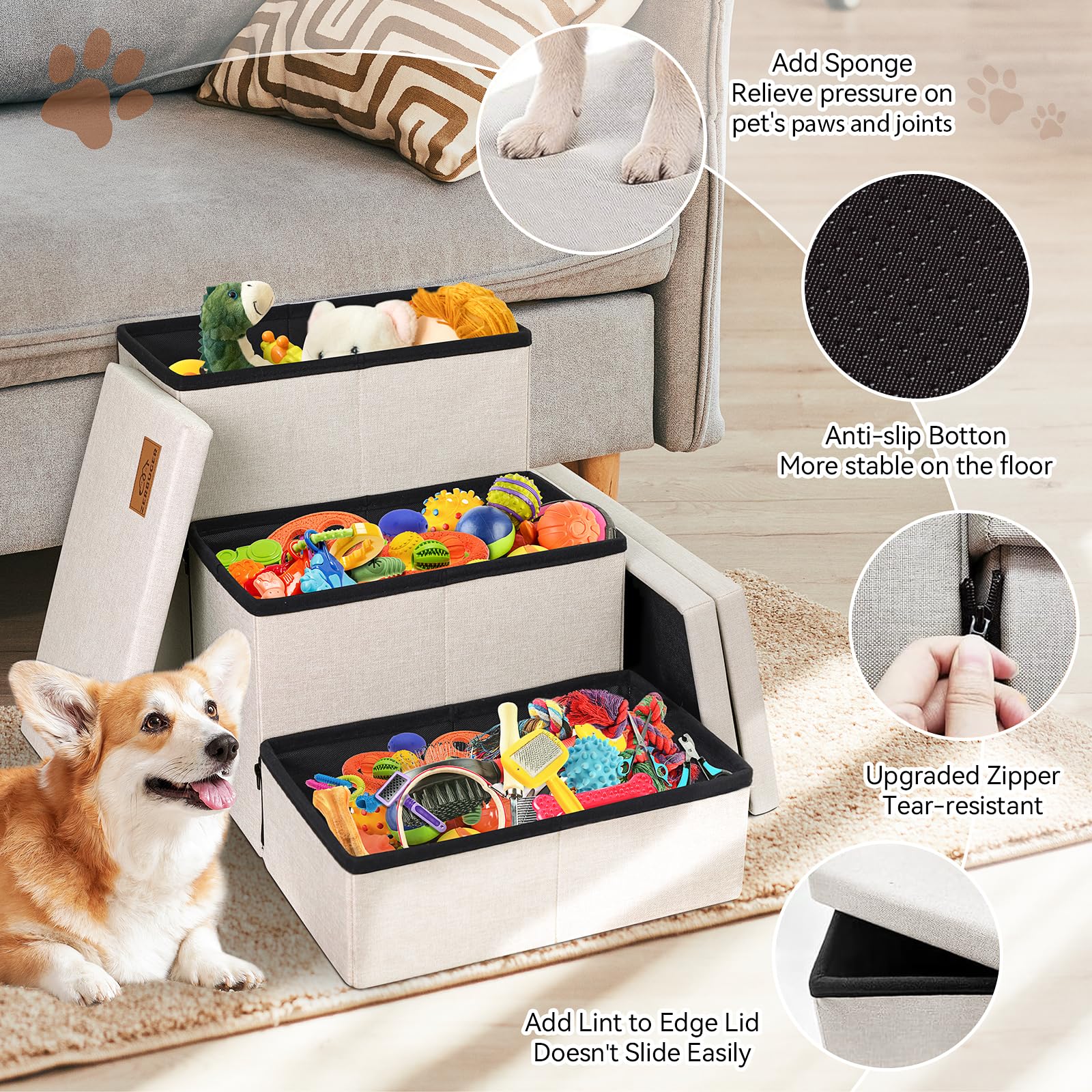 Zerbuger Dog Stairs in living room used for bed access