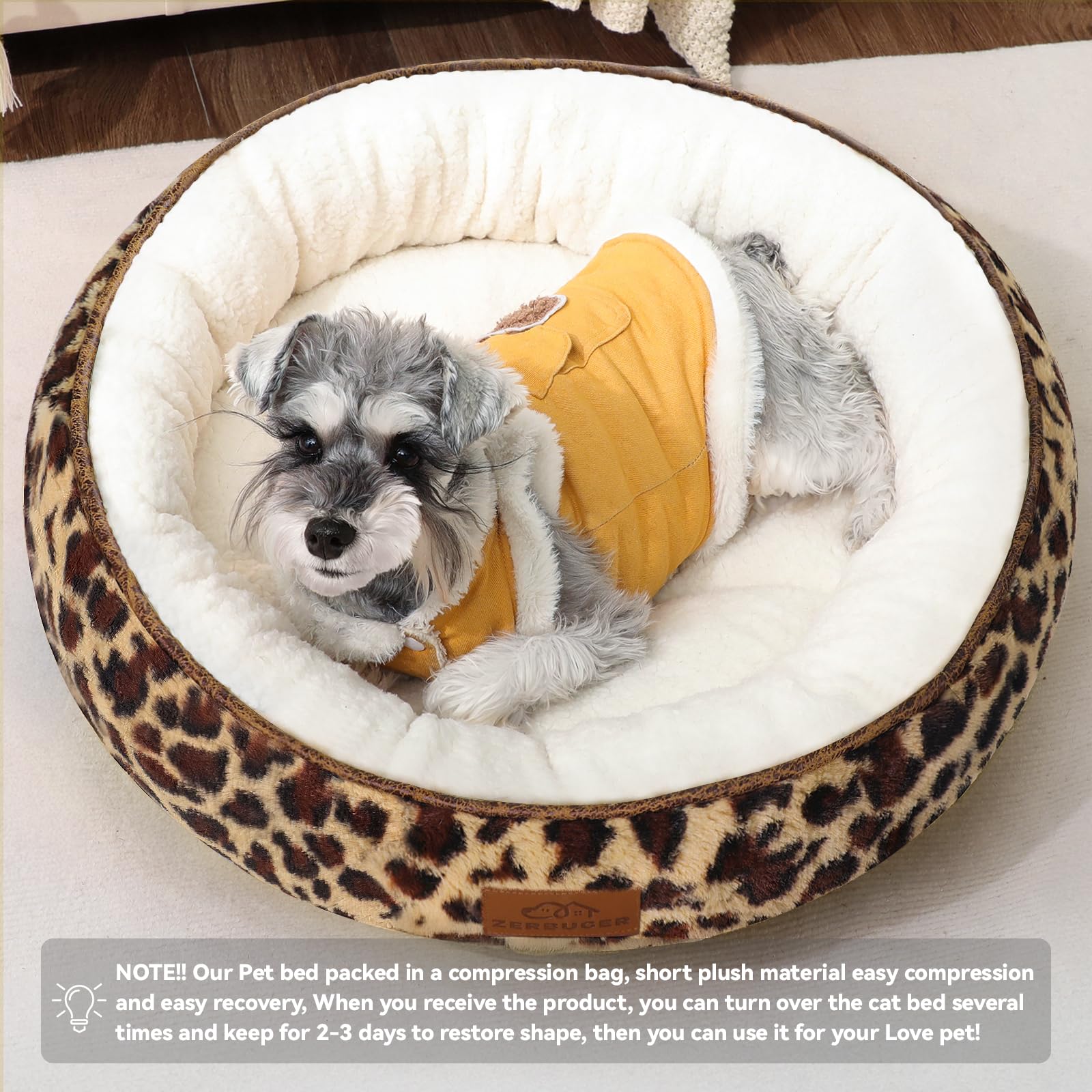 Zerbuger donut bed anti-slip bottom keeps it stable on floors