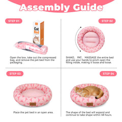 Zerbuger donut bed ultra-soft fabric with raised edges for snuggling.