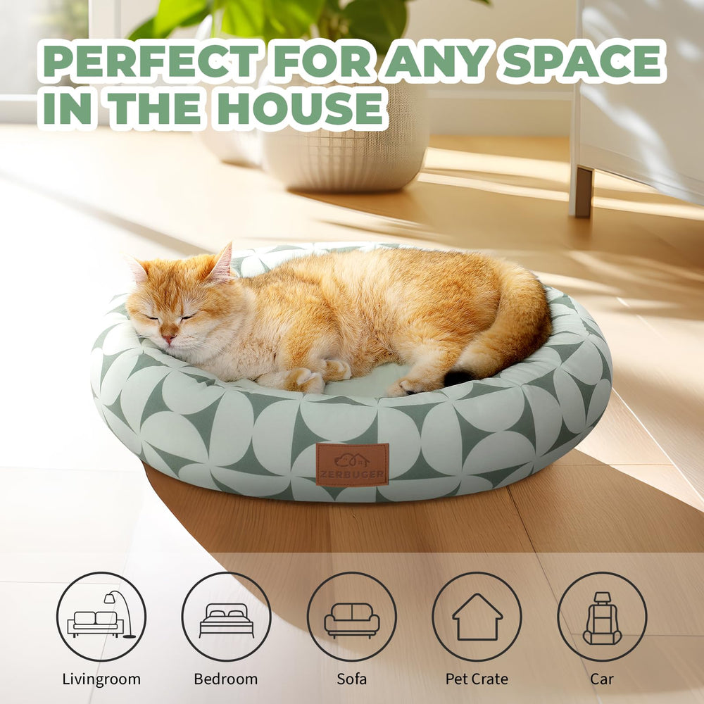 Zerbuger Donut Pet Bed lifestyle travel shows easy packing for trips.