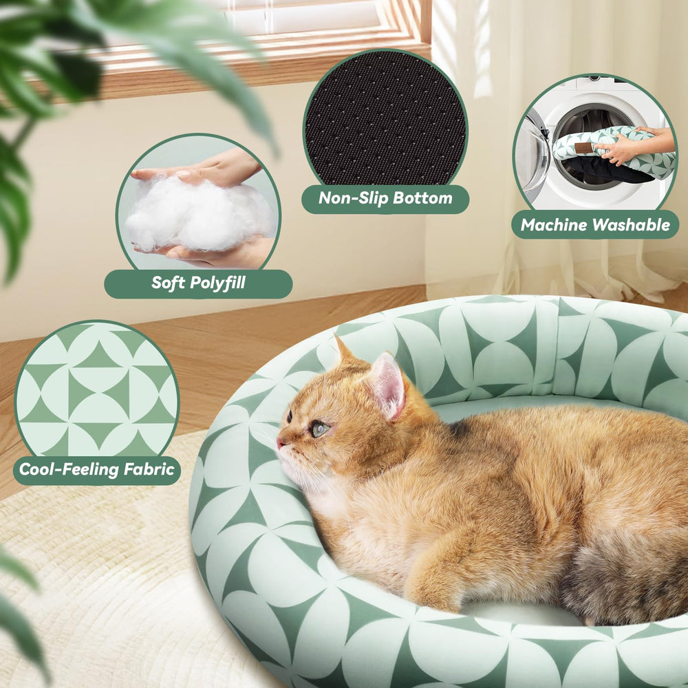Zerbuger Donut Pet Bed non-slip bottom keeps pets safe on tile and wood floors.