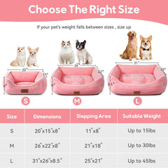 Zerbuger dog bed pink foam core close-up highlighting supportive cushioning