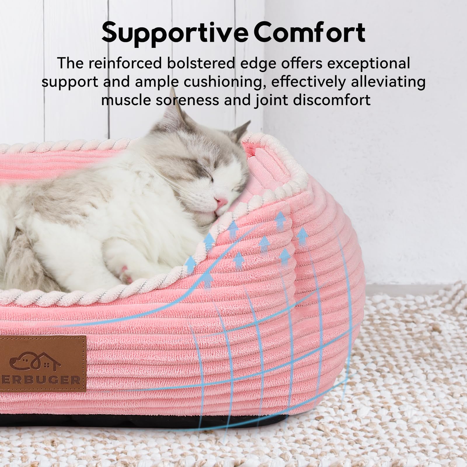 Zerbuger pet bed creates a cozy sleeping spot for kittens and small dogs.