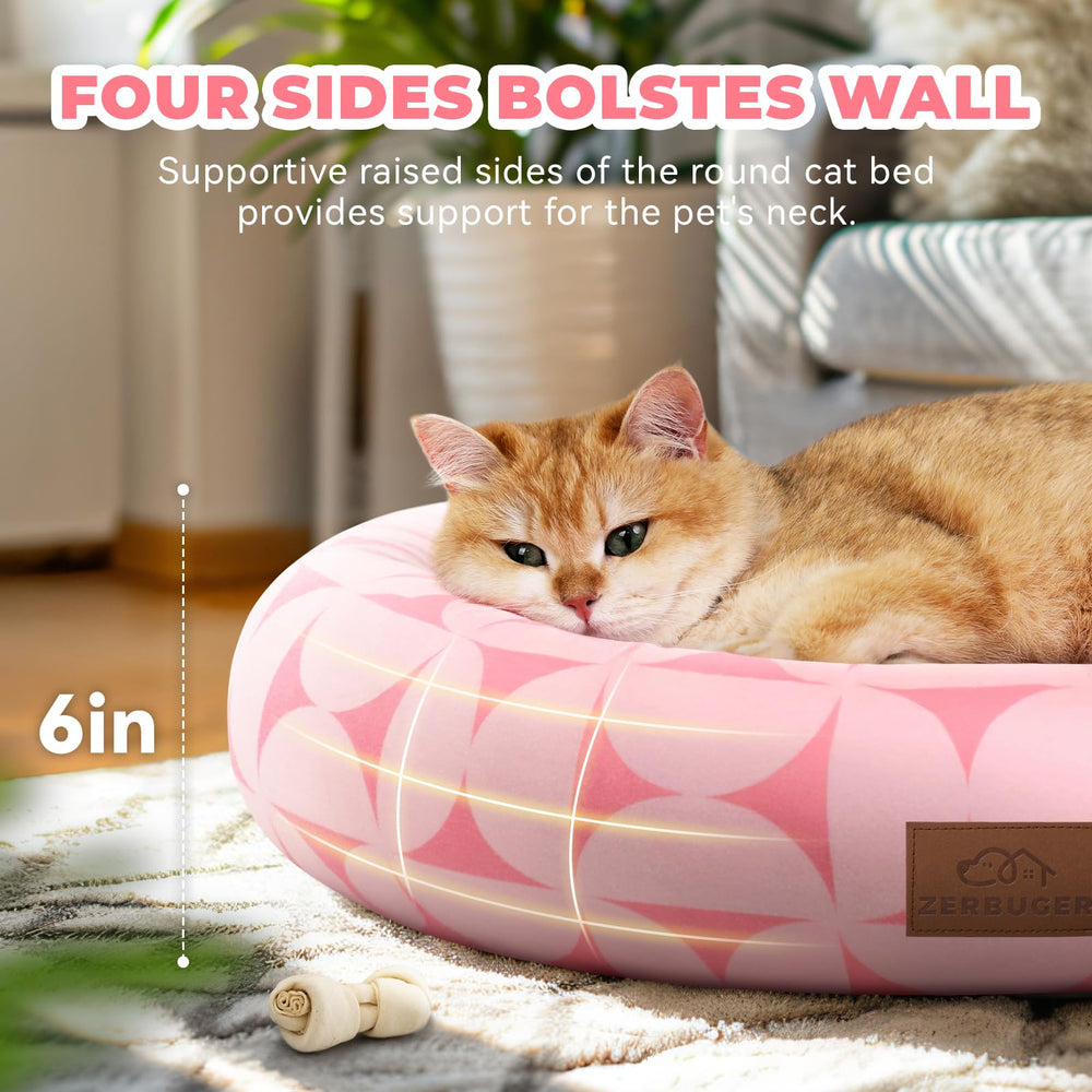 Zerbuger pet bed non-slip bottom ensures stable resting on tile or wood floors.