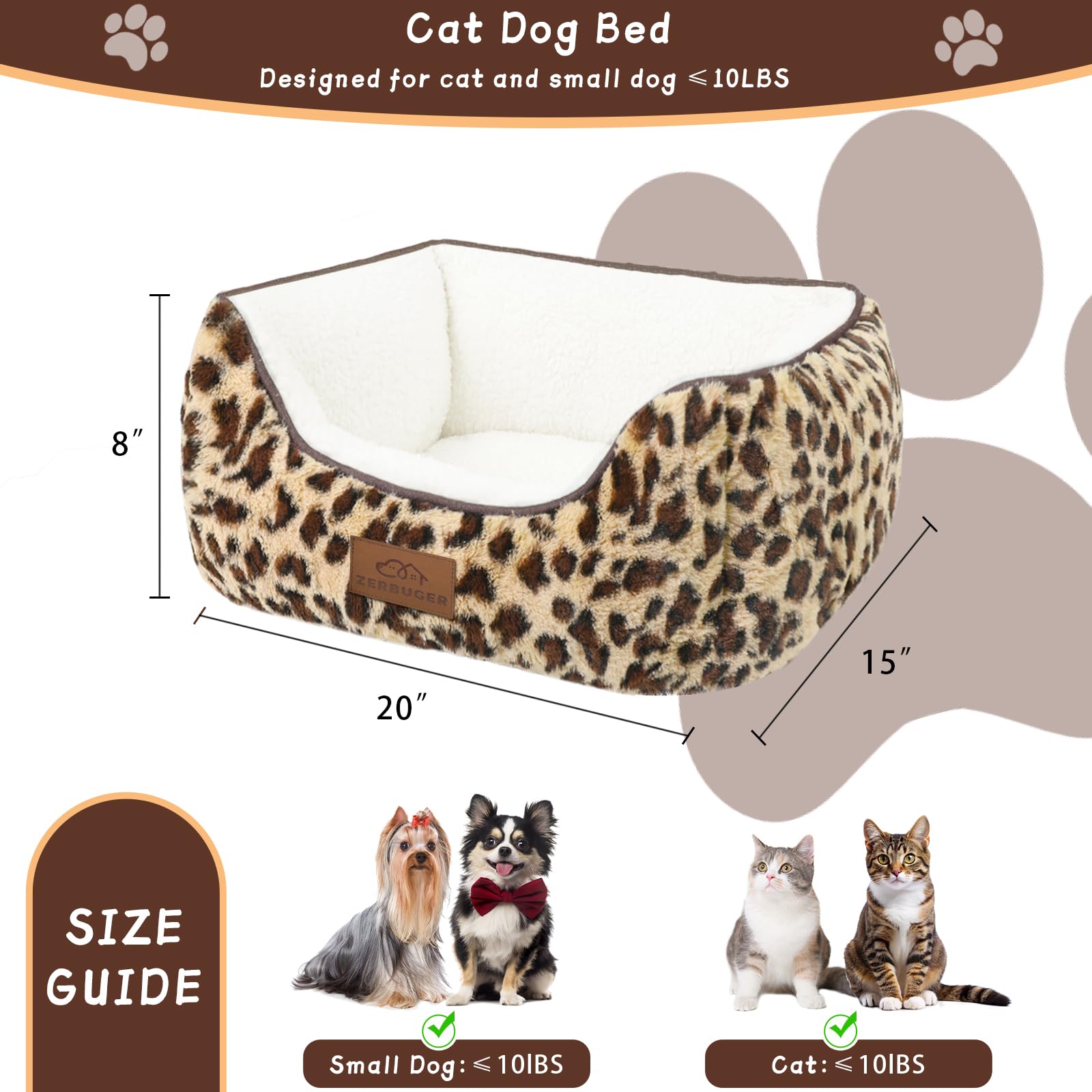Zerbuger rectangle pet bed machine-washable for easy cleanup after outdoor adventures