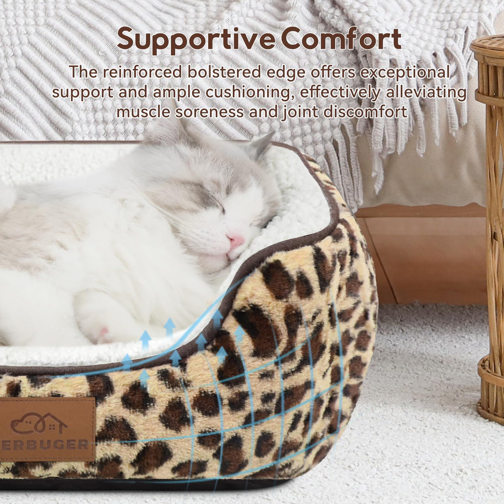 Zerbuger rectangle pet bed pet relaxing on bed for calm naps