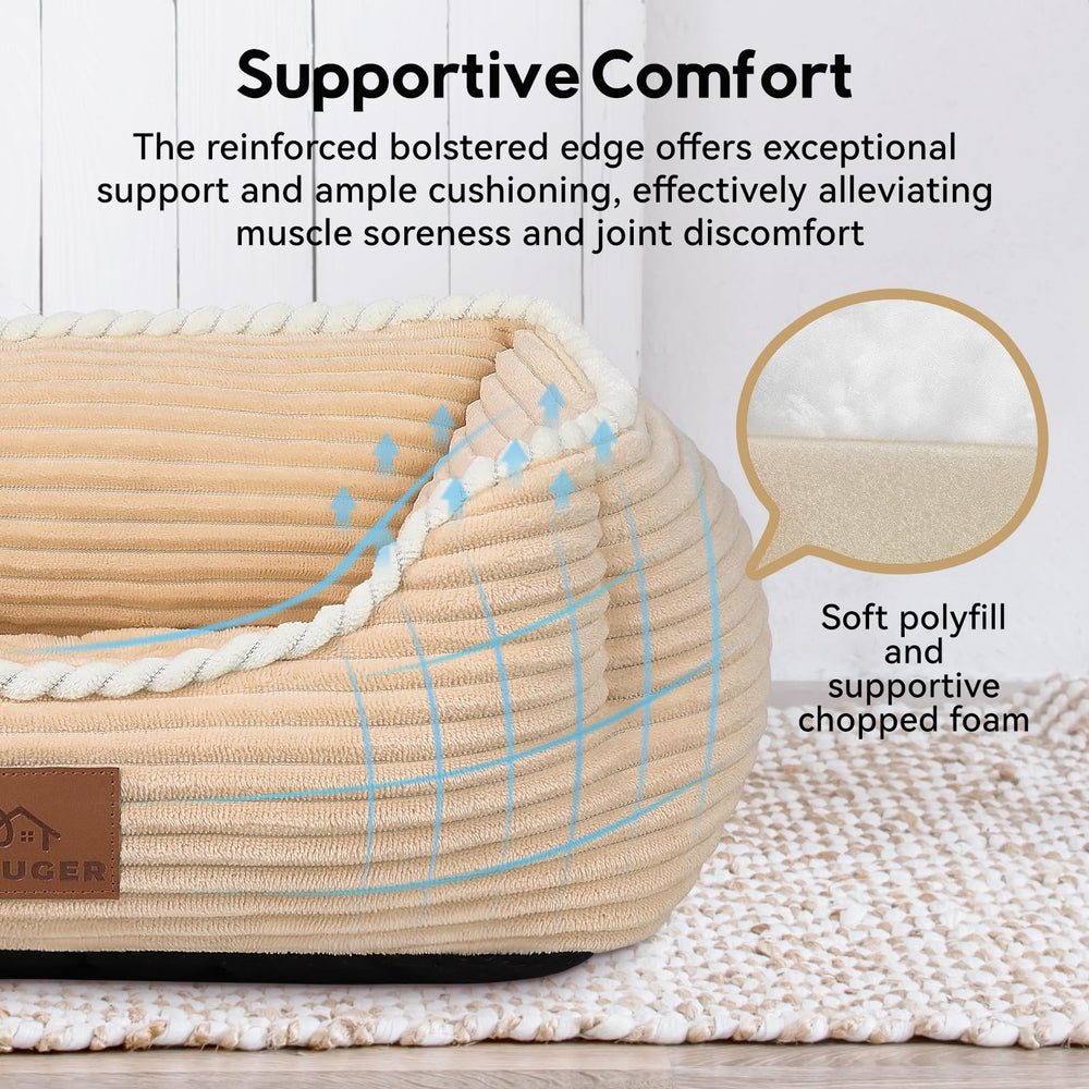 Zerbuger rectangle pet bed soft fabric enhances comfort for naps