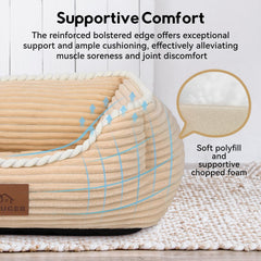 Zerbuger rectangle pet bed soft fabric enhances comfort for naps