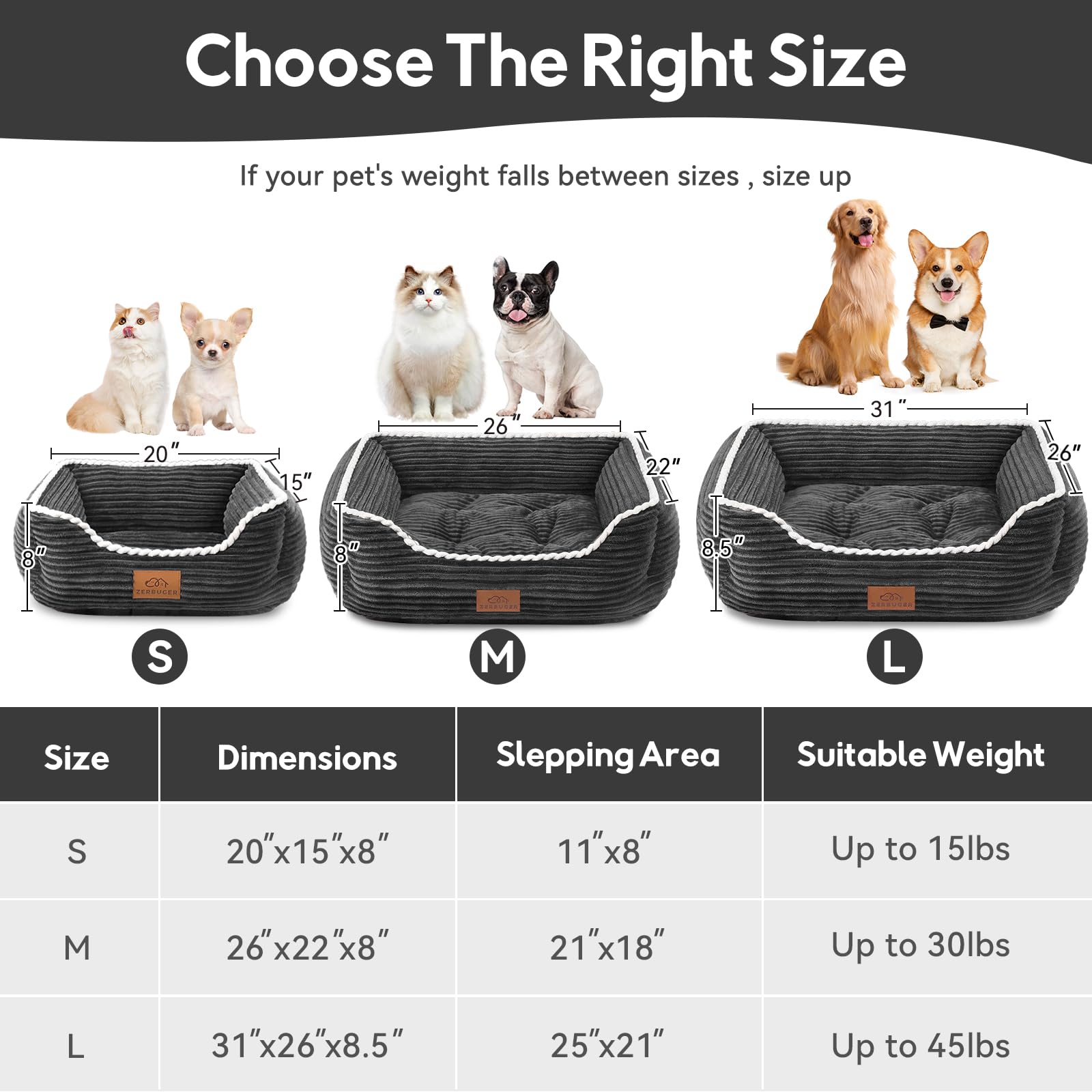 Zerbuger removable washable mat highlights easy-clean comfort for pets.
