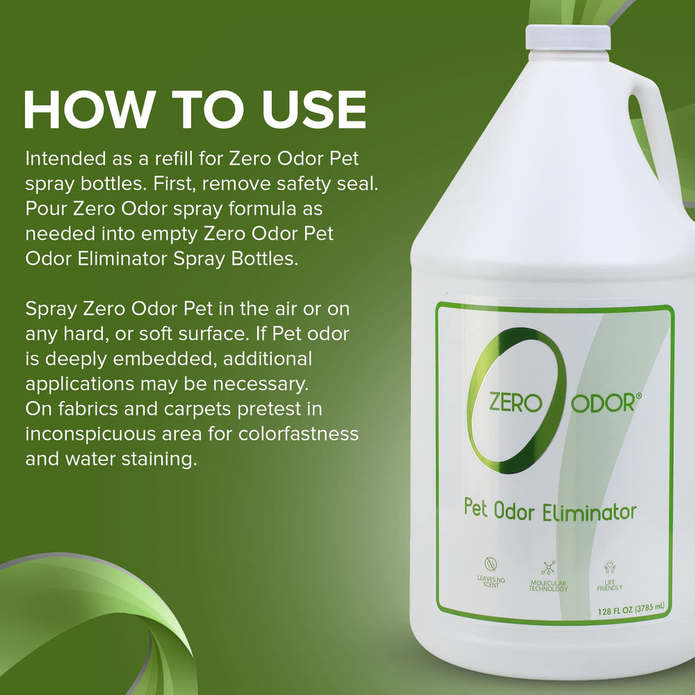 Zero Odor 128-ounce bottle provides long-lasting odor control