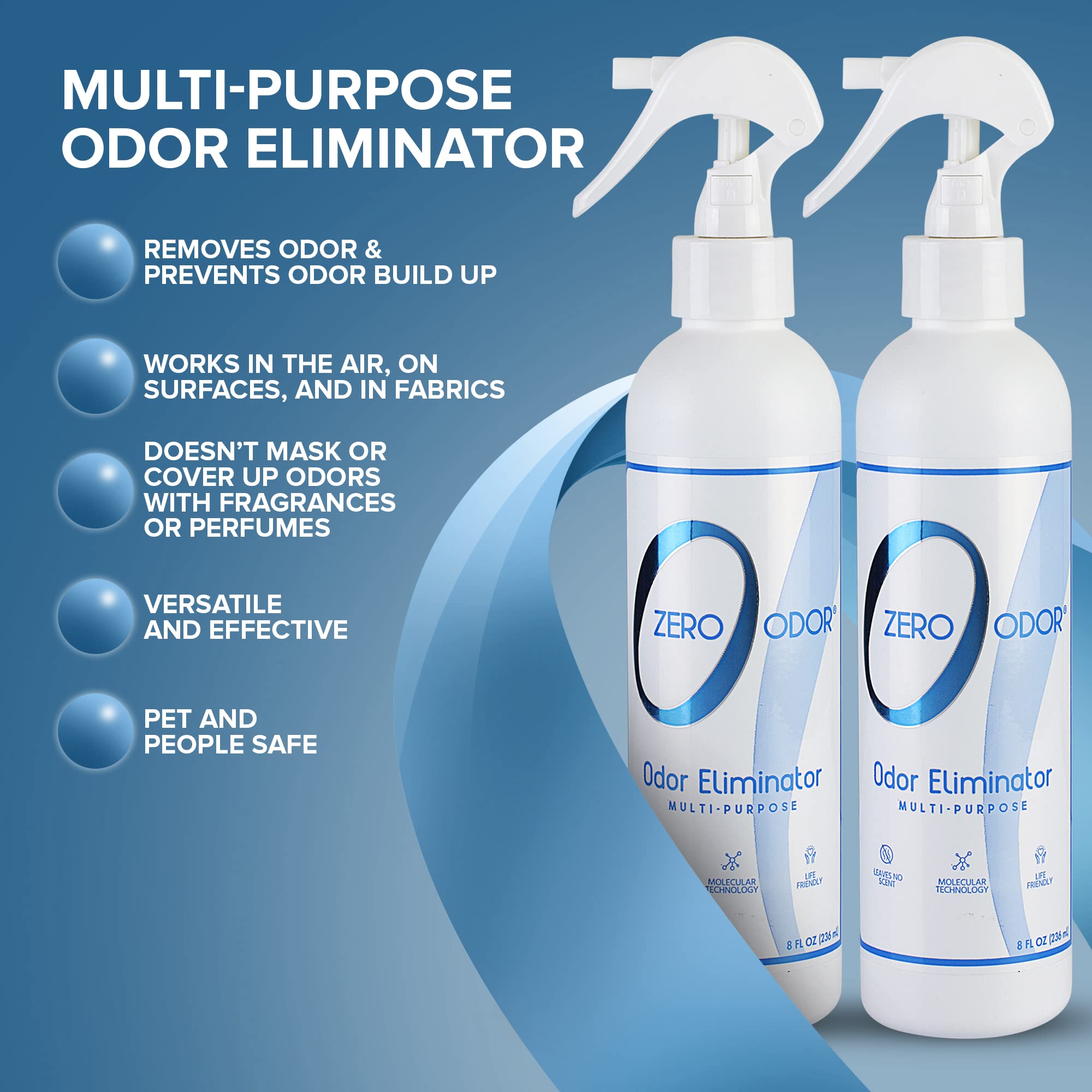 Zero Odor car interior spray eliminates odors without overpowering perfumes