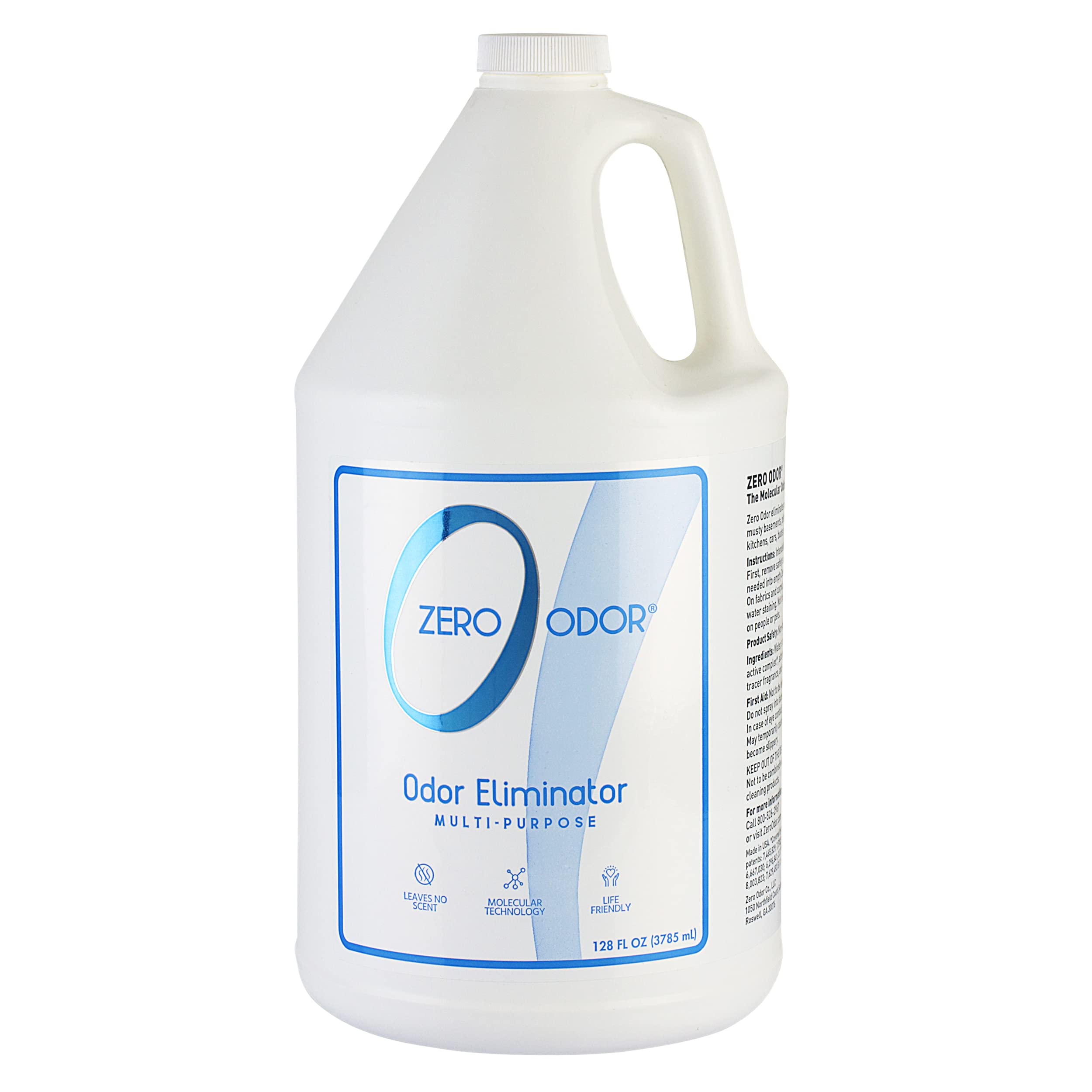 Zero Odor bottle front view demonstrates powerful odor elimination.