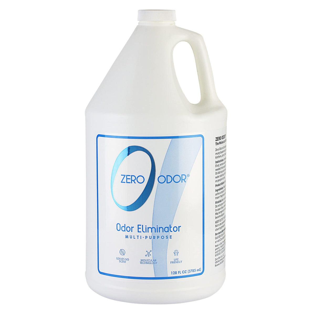 Zero Odor bottle front view demonstrates powerful odor elimination.