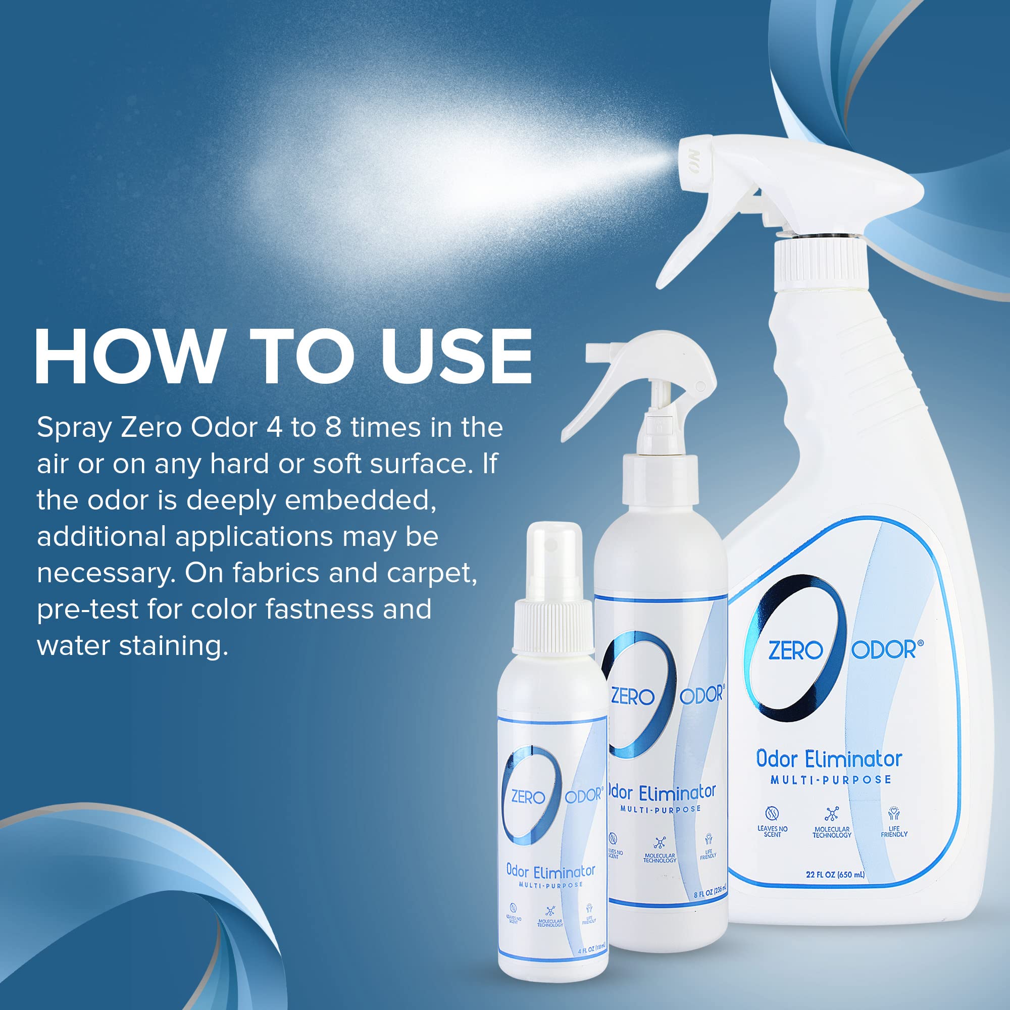 Zero Odor hotel-room-deodorizer conveys hotel-like freshness across guest rooms.