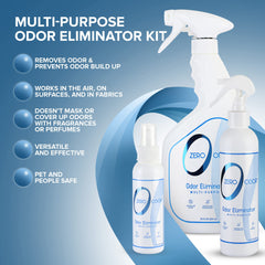 Zero Odor kitchen-odor-elimination showcases kitchen-safe deodorizing that clears cooking smells.