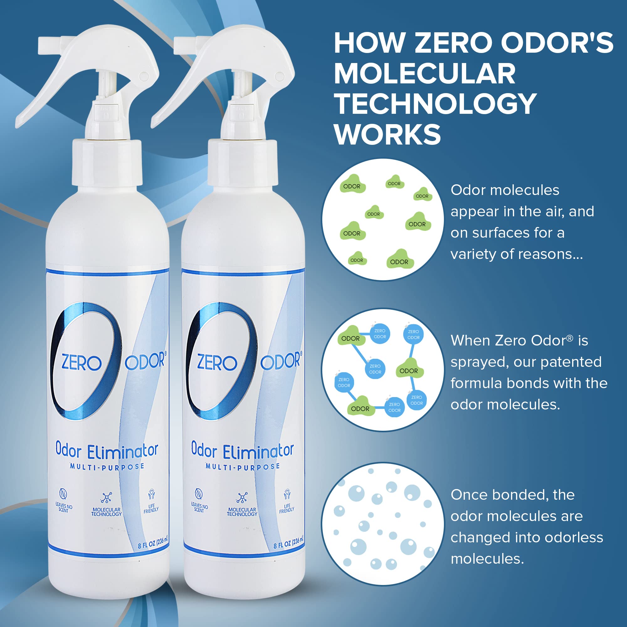 Zero Odor basement entry spray neutralizes musty odors to improve air quality