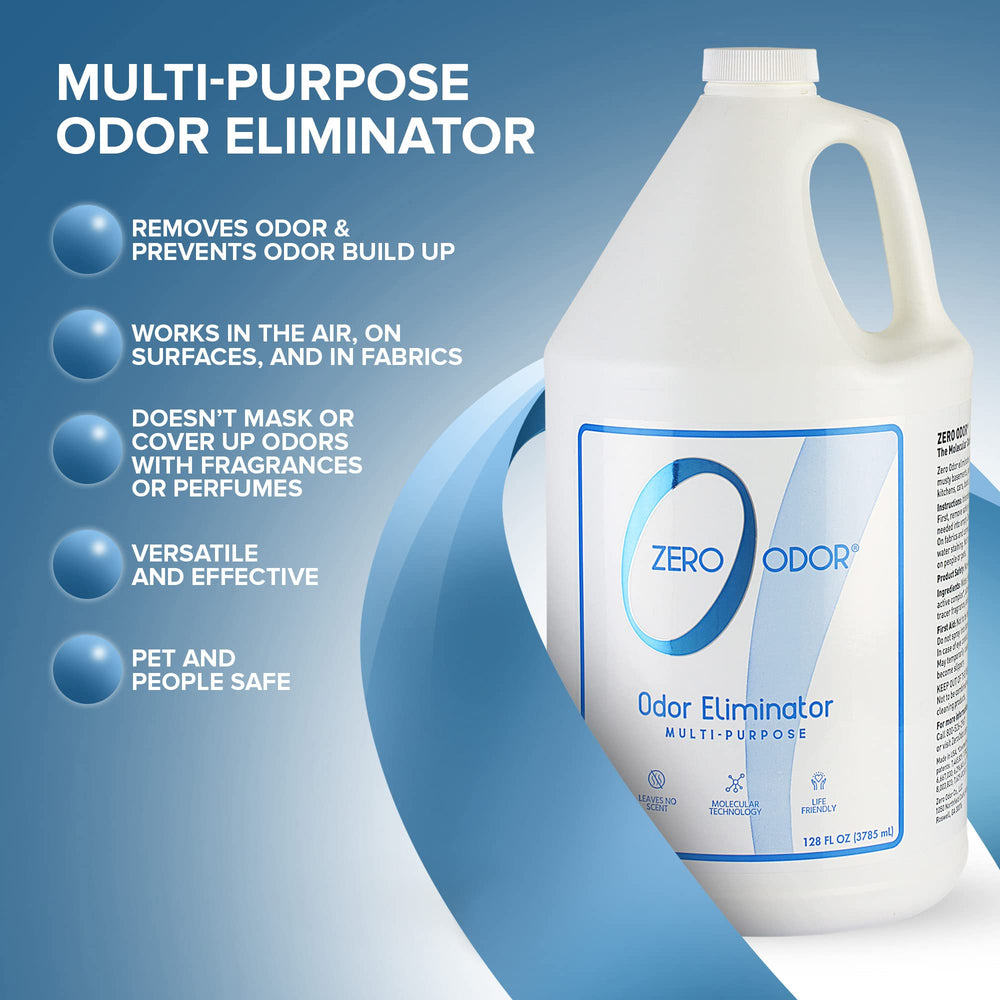Zero Odor room odor elimination on common spaces and surfaces.