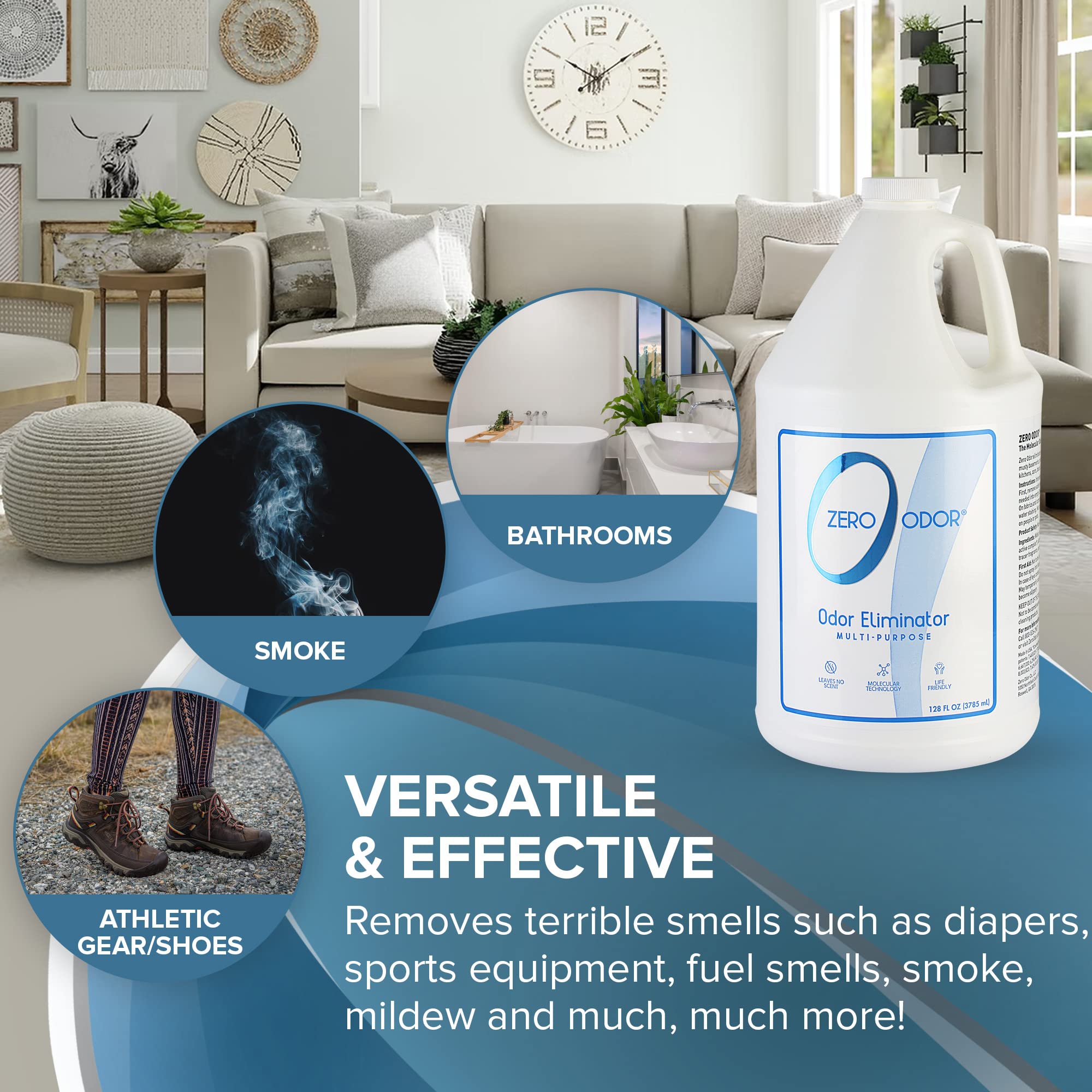 Zero Odor tracer scent demonstration shows sprayed areas for coverage.