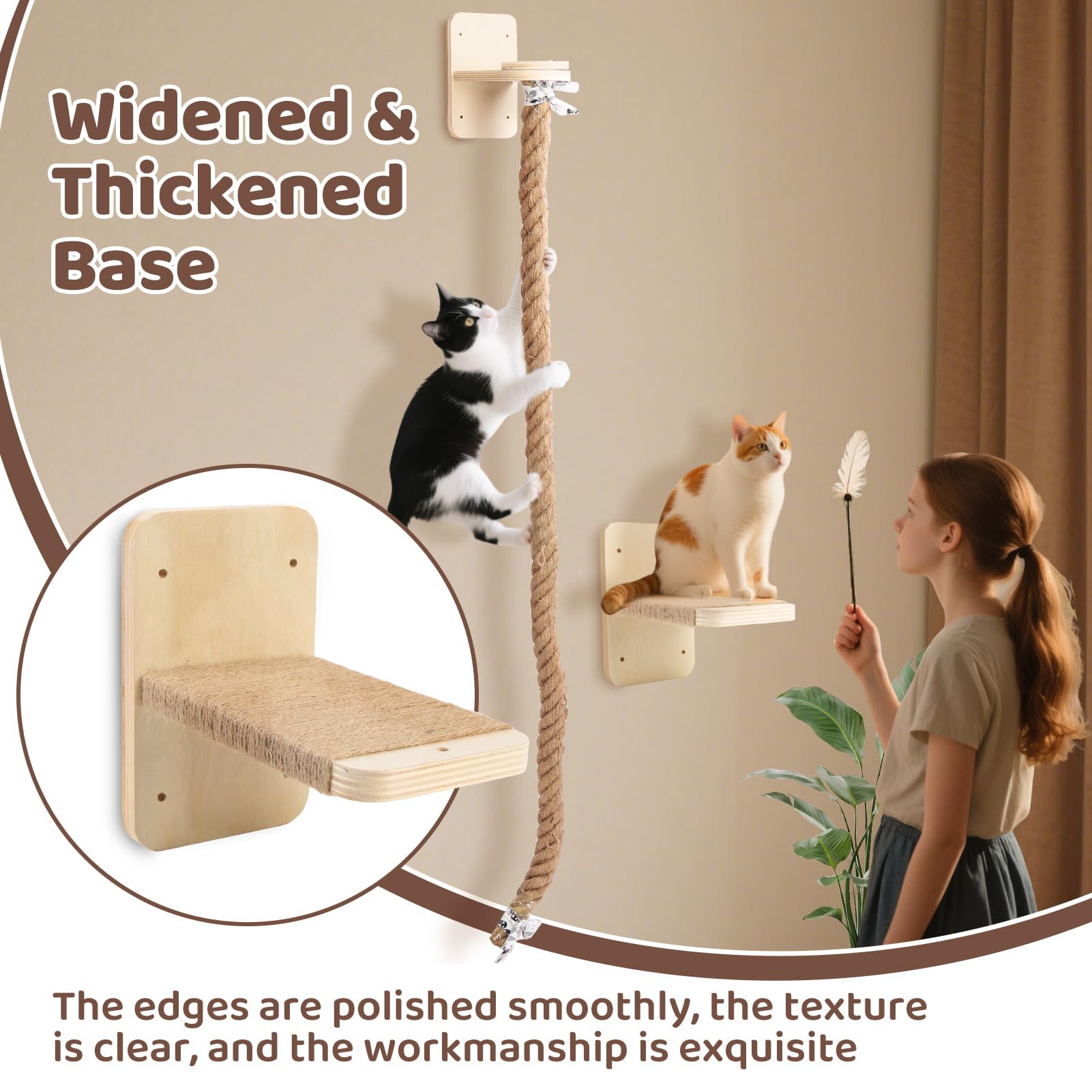 ZESTEFY cat rope detail shows hand-wrapped jute for satisfying scratching needs