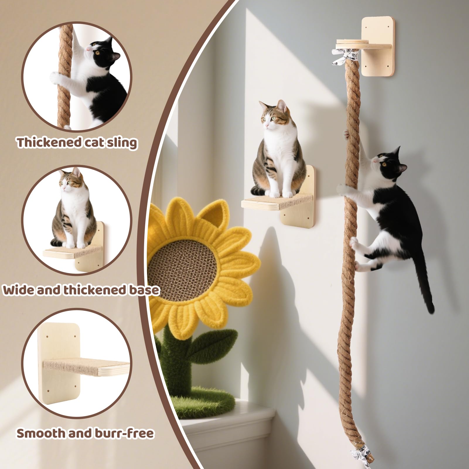 ZESTEFY wall-mounted cat tree installation demonstrates space-saving design
