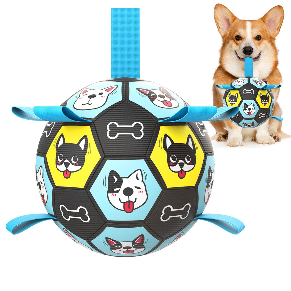 ZestPulse dog toy soccer ball straps for durable interactive fetch sessions