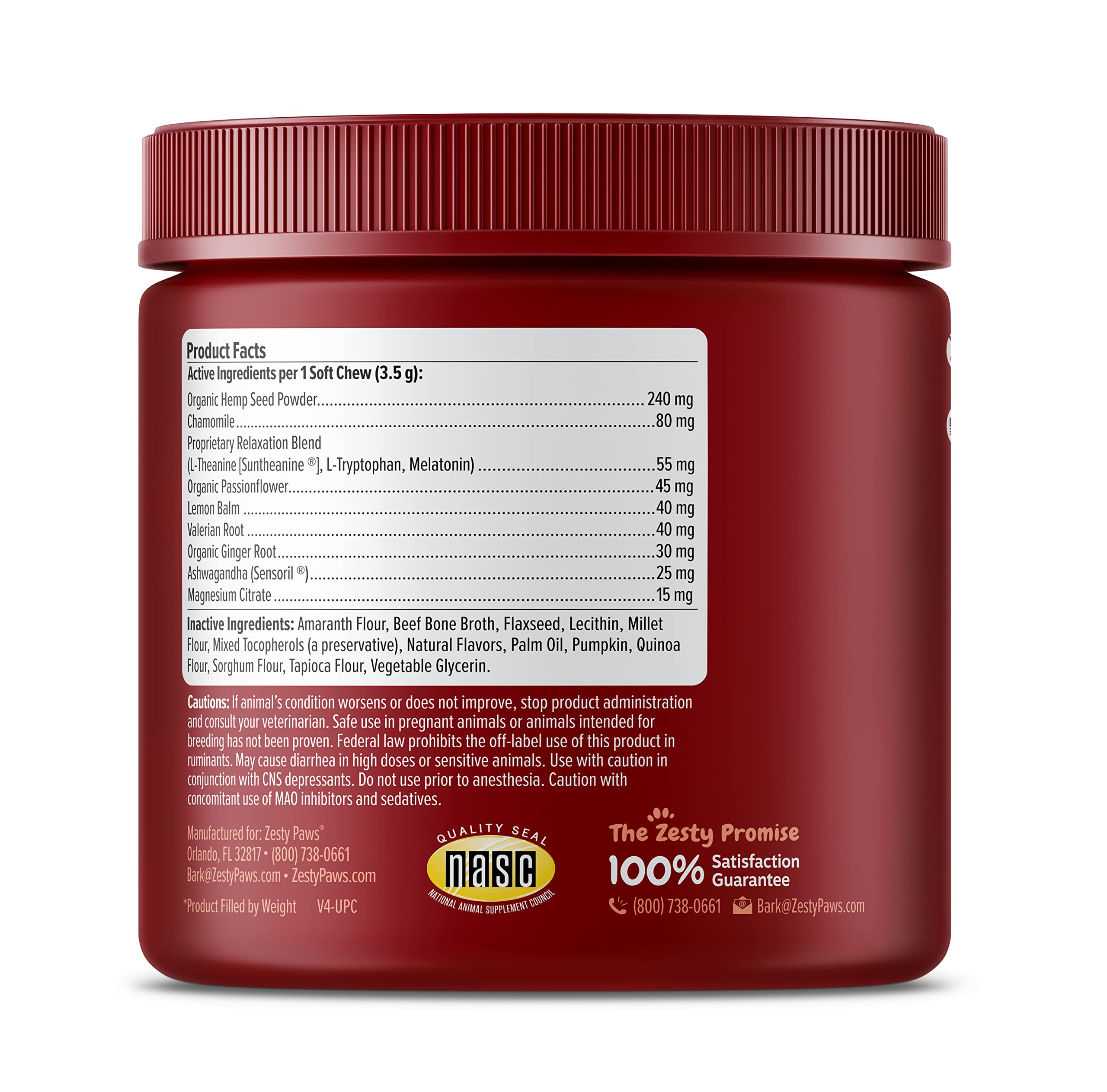 Zesty Paws Calming Chews with lemon balm for soothing moments