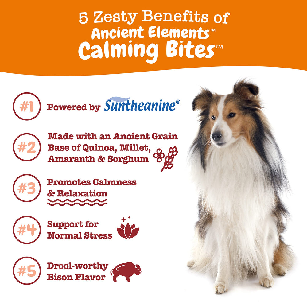 Zesty Paws Calming Chews containing Suntheanine for calming support
